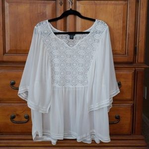 Plus Size Torrid Sheer white blouse
